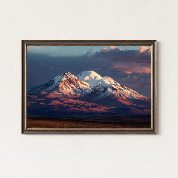 Andes Mountain Sunset Print Bolivia Sajama Landscape Art