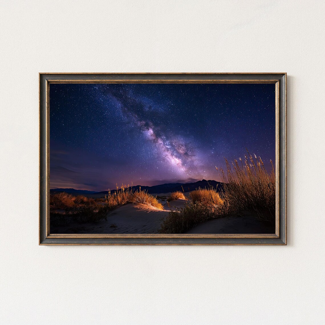 Mesquite Dunes Milky Way Night Sky Desert Landscape Photo Poster