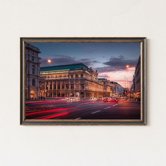 Vienna Opera House Night Print Long Exposure Cityscape Wall Art