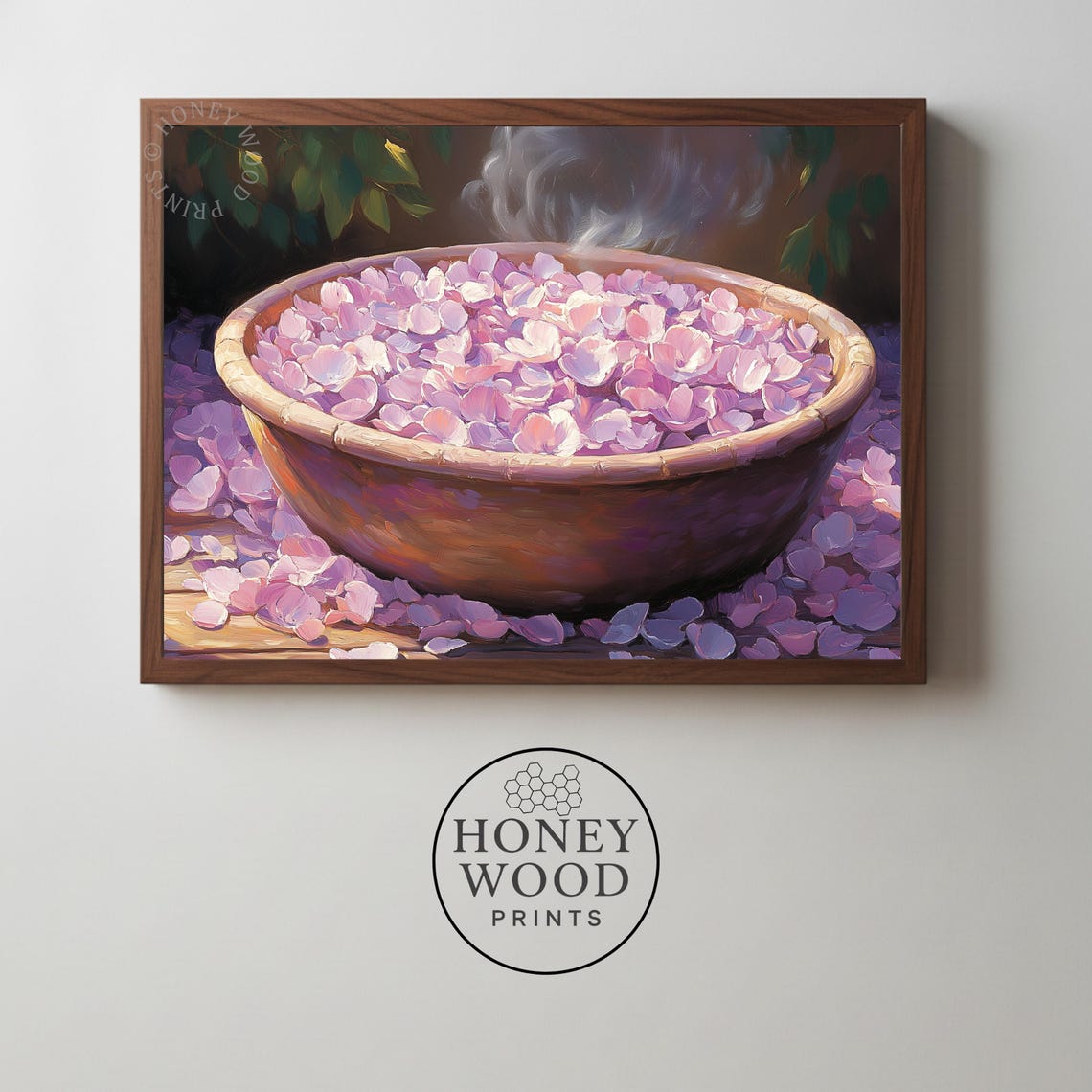 Romantic Rose Petal Bath Steamy Spa Retreat Rustic Charm Wall Art