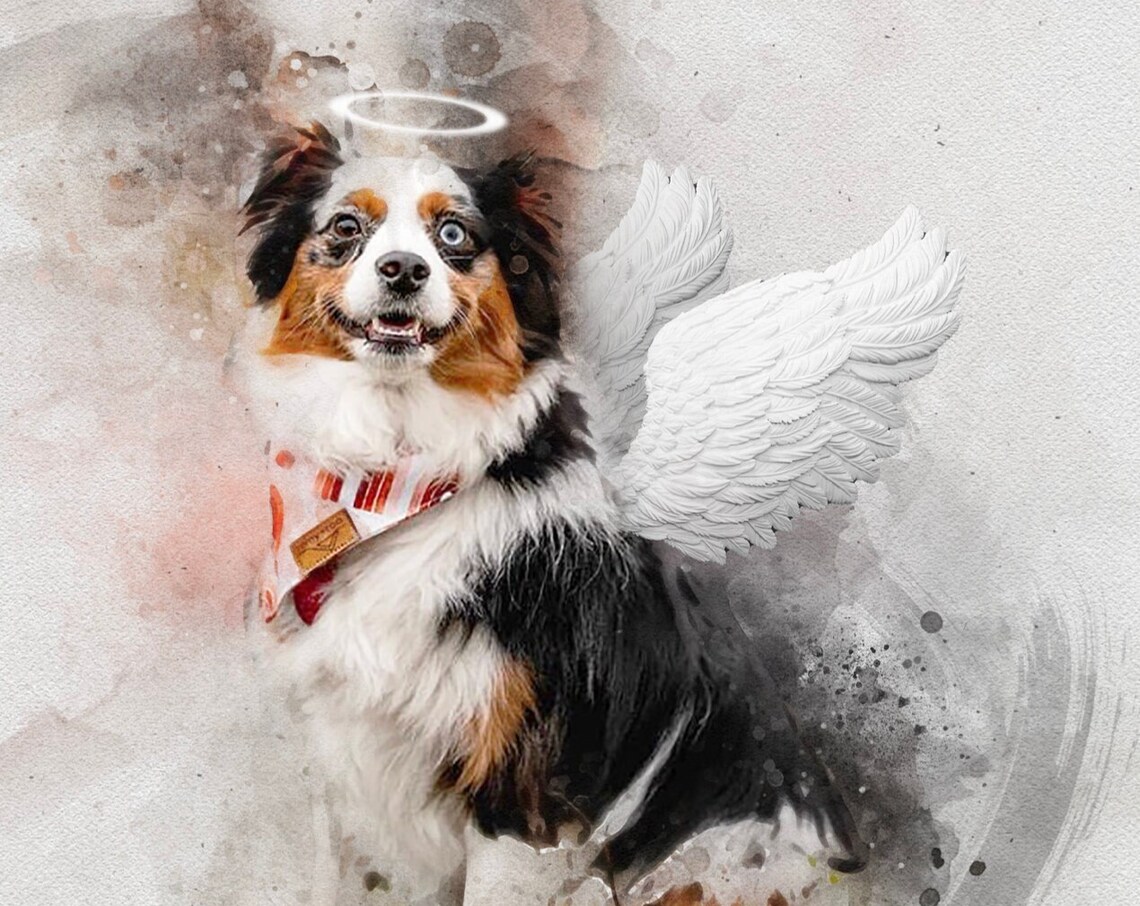 Personalized Watercolour Pet Portrait, Dog Illustration