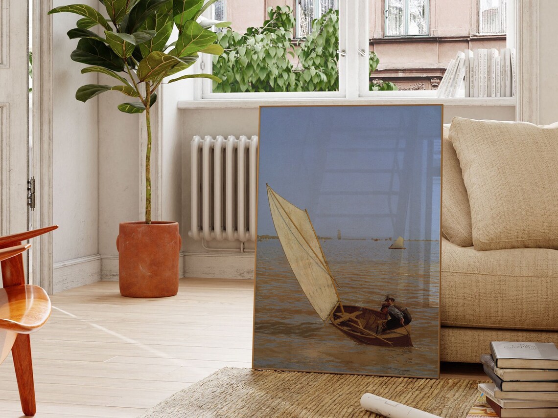 Thomas Eakins Starting Out After Rail Vintage Sailboat Scene Poster - Image 3
