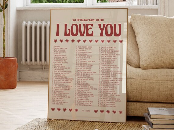 I Love You Wall Print Print Retro Wall Decor Large Art Monochrome Poster Typography Poster