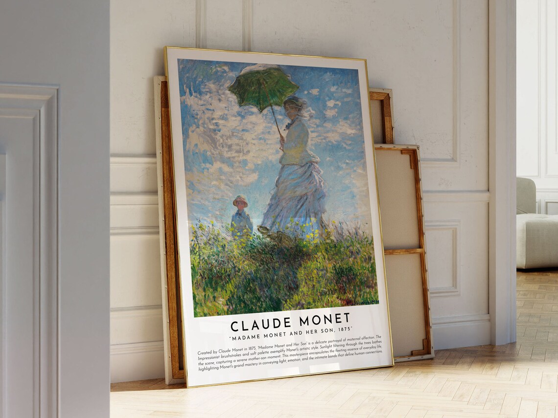 Claude Monet Madame Monet and Her Son 1875 Impressionist Umbrella Poster - Image 2