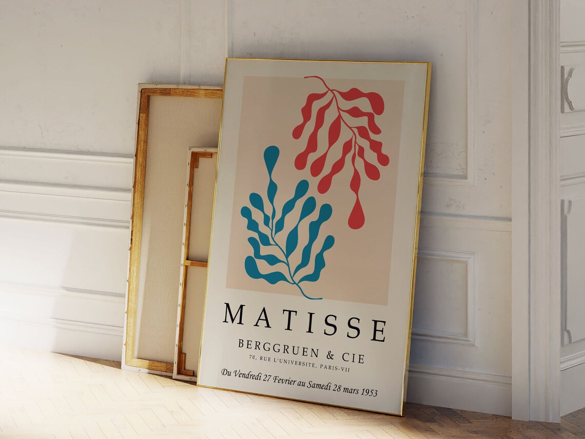Matisse 1953 Berggruen Paris Exhibition Cutout Leaf Art Poster - Image 2