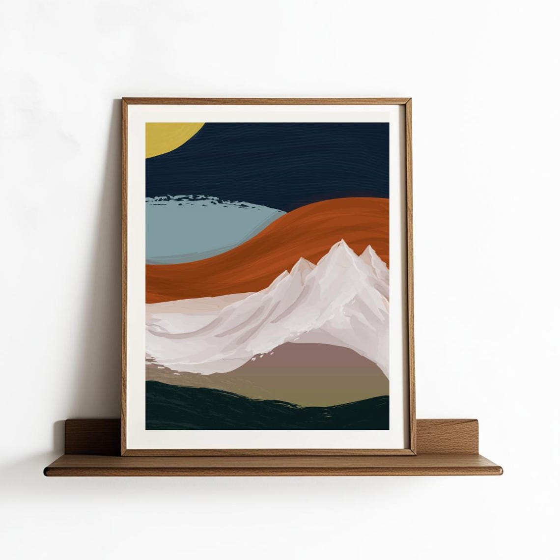 Mountain Art Print Landscape Wall Art Midcentury Modern Decor Watercolor Print Boho Prints Art Watercolor Mountain Print