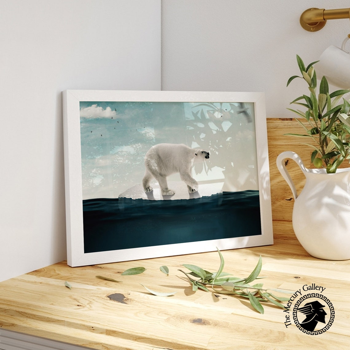 Polar Bear On Melting Ice Floe Arctic Wildlife Fine Art Print - Image 5