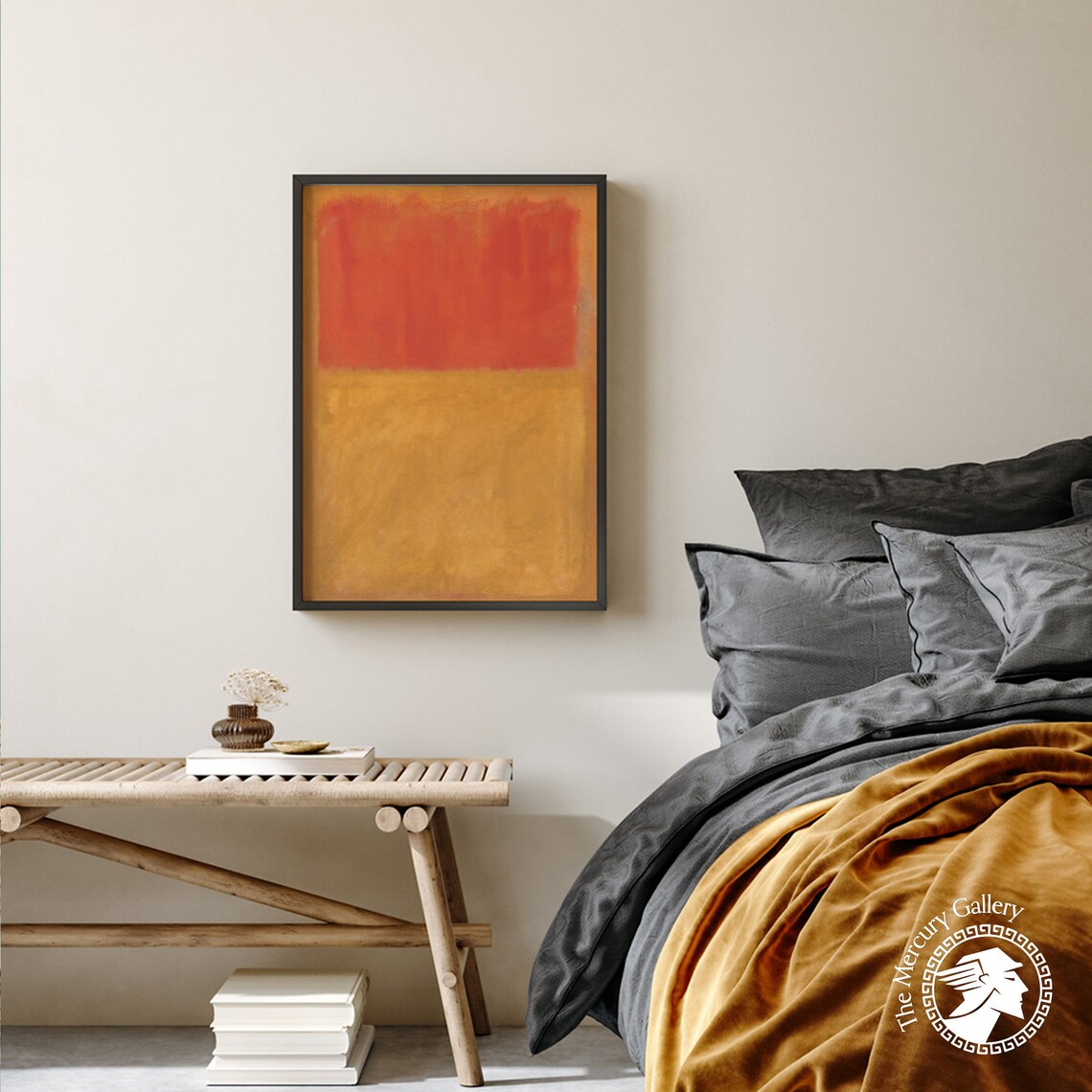 Mark Rothko Orange Red Over Golden Yellow Color Field Abstract Poster - Image 5