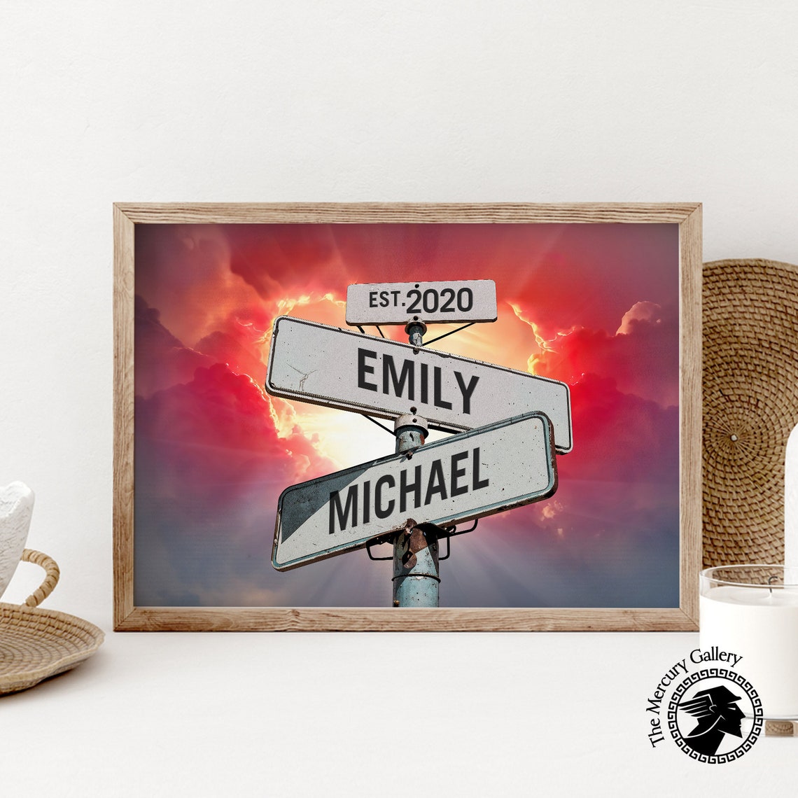 Custom Name Vintage Street Sign Sunset Poster Personalized Gift - Image 4