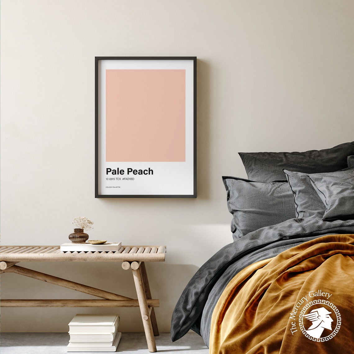 Pale Peach Color Palette Swatch Minimalist Soft Peach Wall Art Poster - Image 2