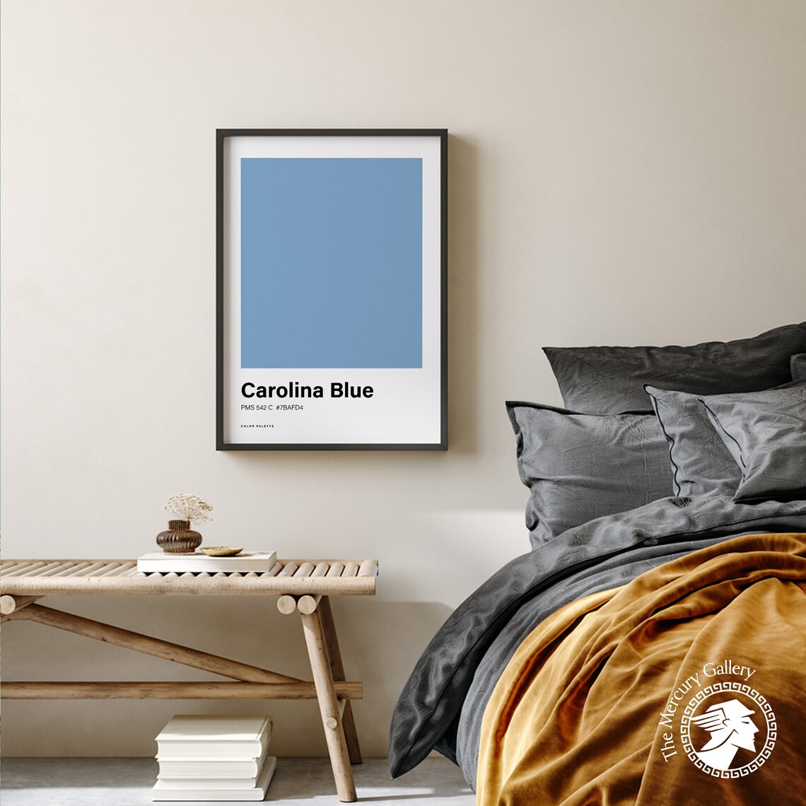 Carolina Blue Color Palette Swatch Minimalist Nordic Wall Art Poster - Image 2