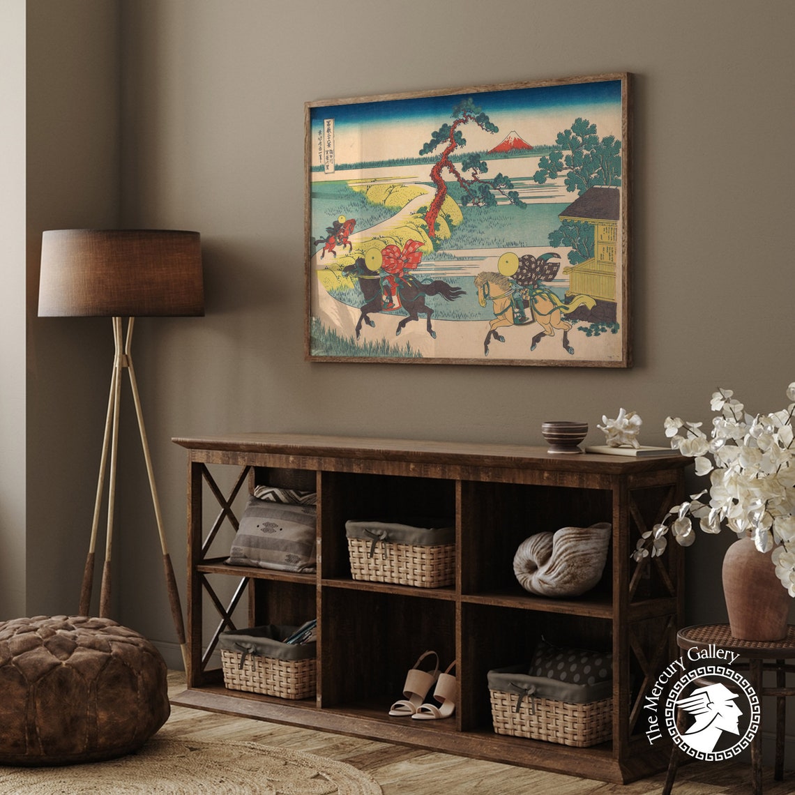 Hokusai Sekiya Village Sumida River Horse Race Mount Fuji Art Poster - Image 3