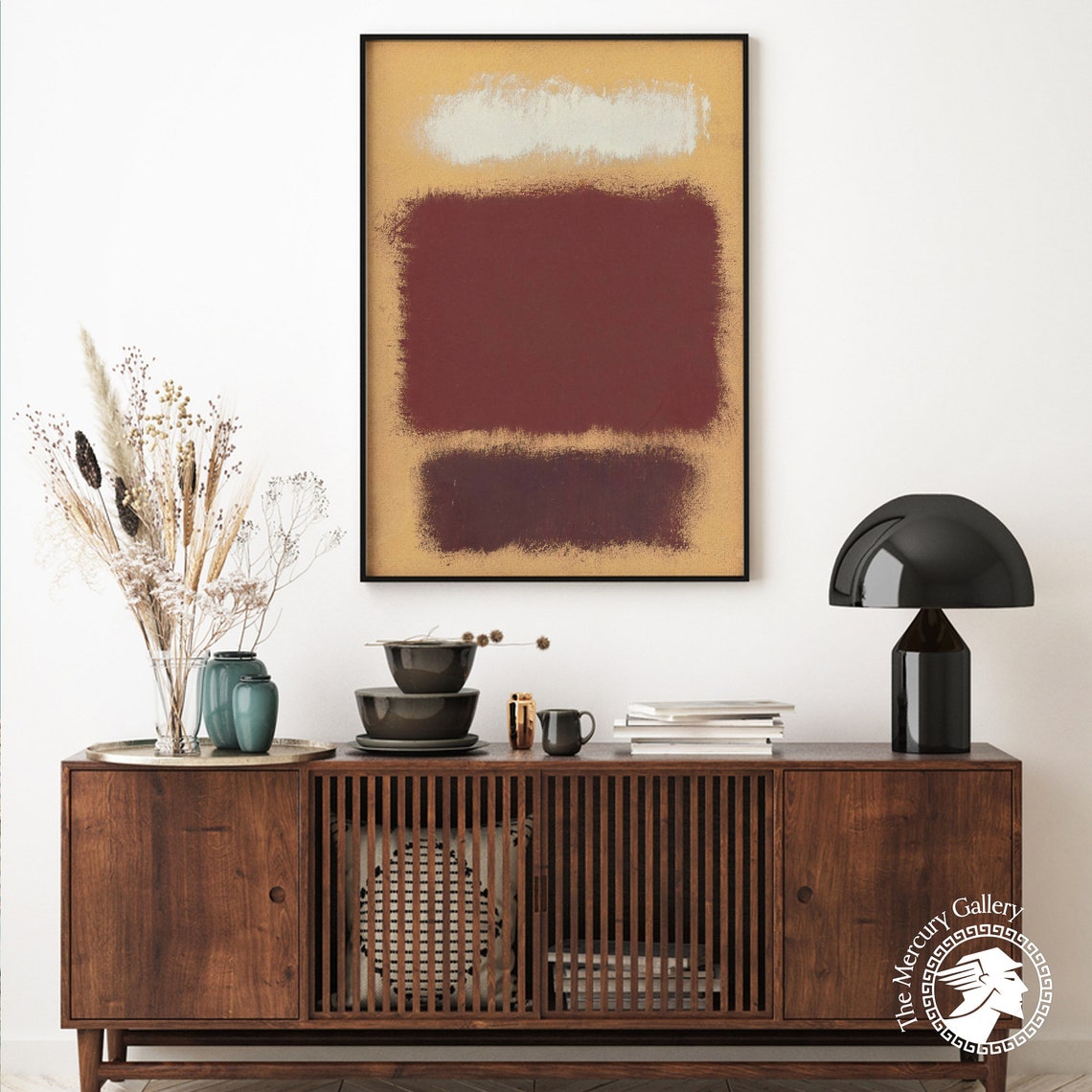 Mark Rothko Dark Maroon Blocks On Beige Moody Abstract Art Poster - Image 3