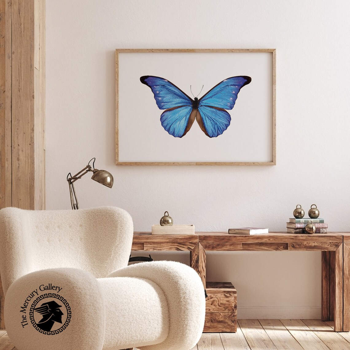 Blue Butterfly Antique Butterfly Nursery Decor Art Print - Image 3