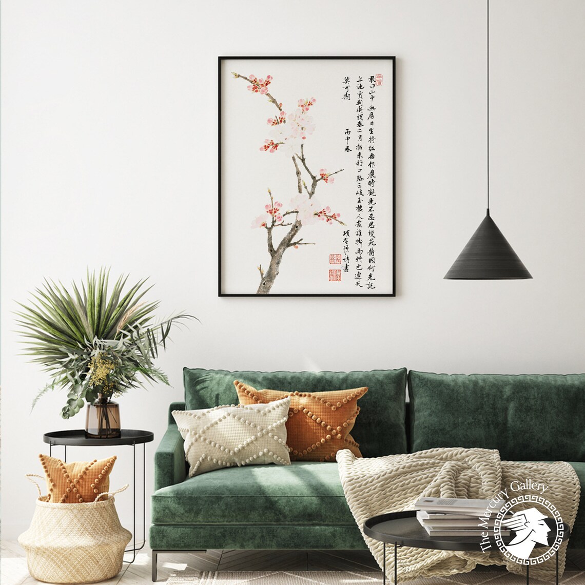 Chinese Cherry Blossom Vintage Painting Art Print - Image 4