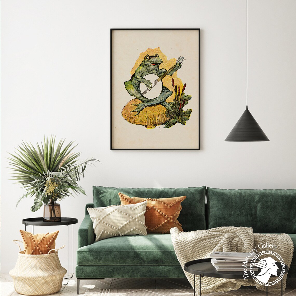 Frog Playing Violin In The Moonlight, Vintage Art Print - Image 4