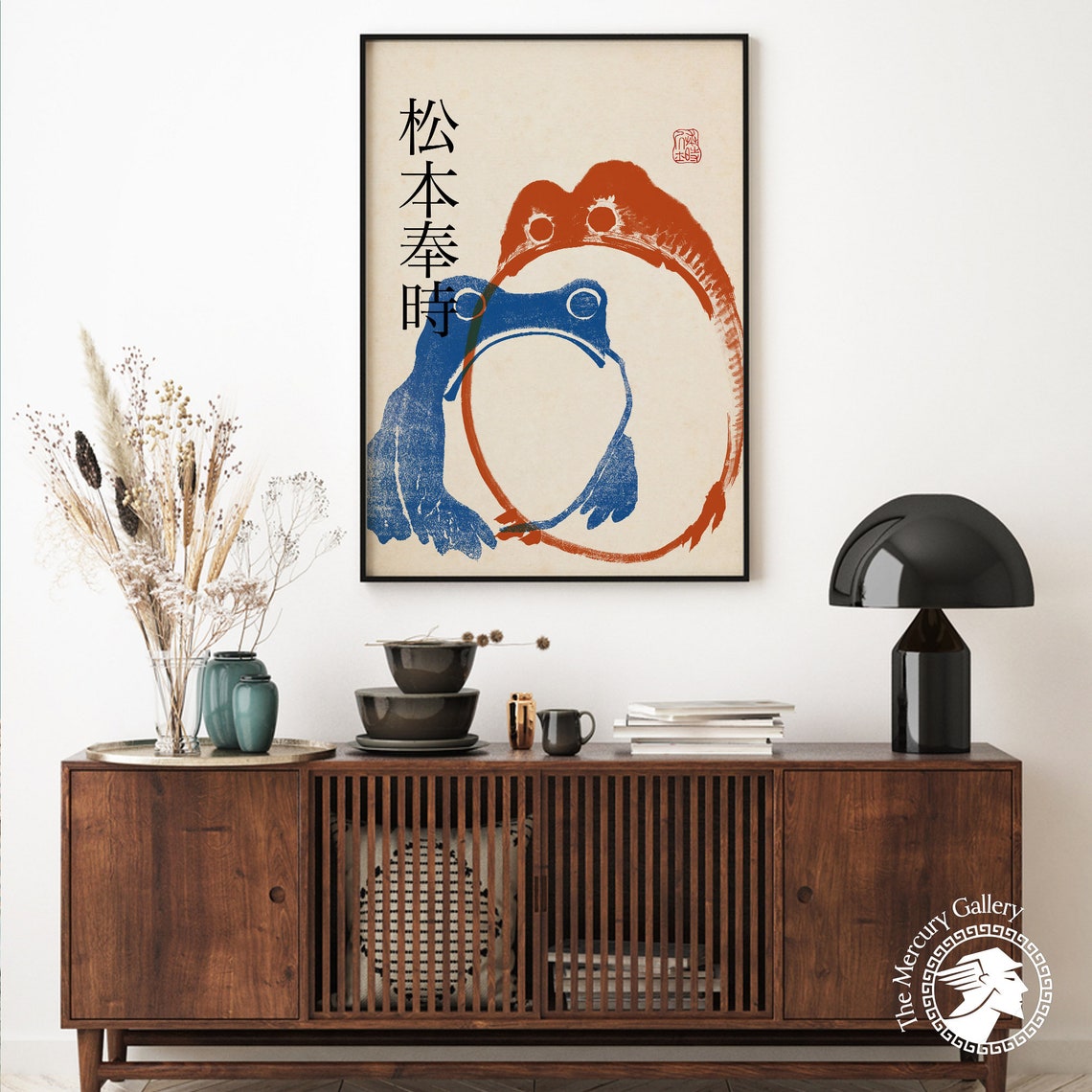 Matsumoto Hoji Art Print Japanese Frog Poster Blue Orange Matsumoto Hoji Animal Art Print Frog Poster Funny Animal Print Animal Gift - Image 6