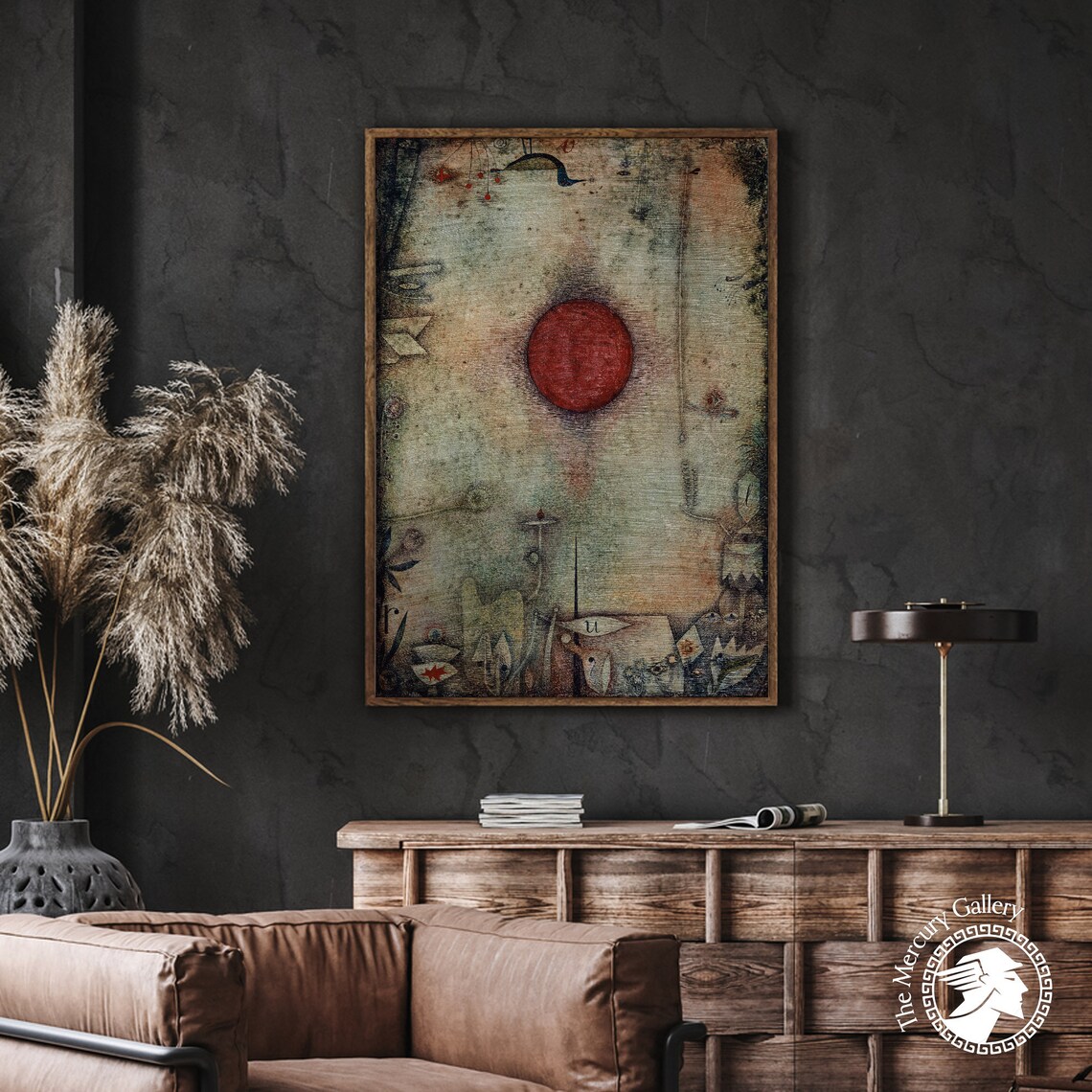 Paul Klee Ad Marginem 1929 Red Orb Surreal Abstract Fine Art Print - Image 4