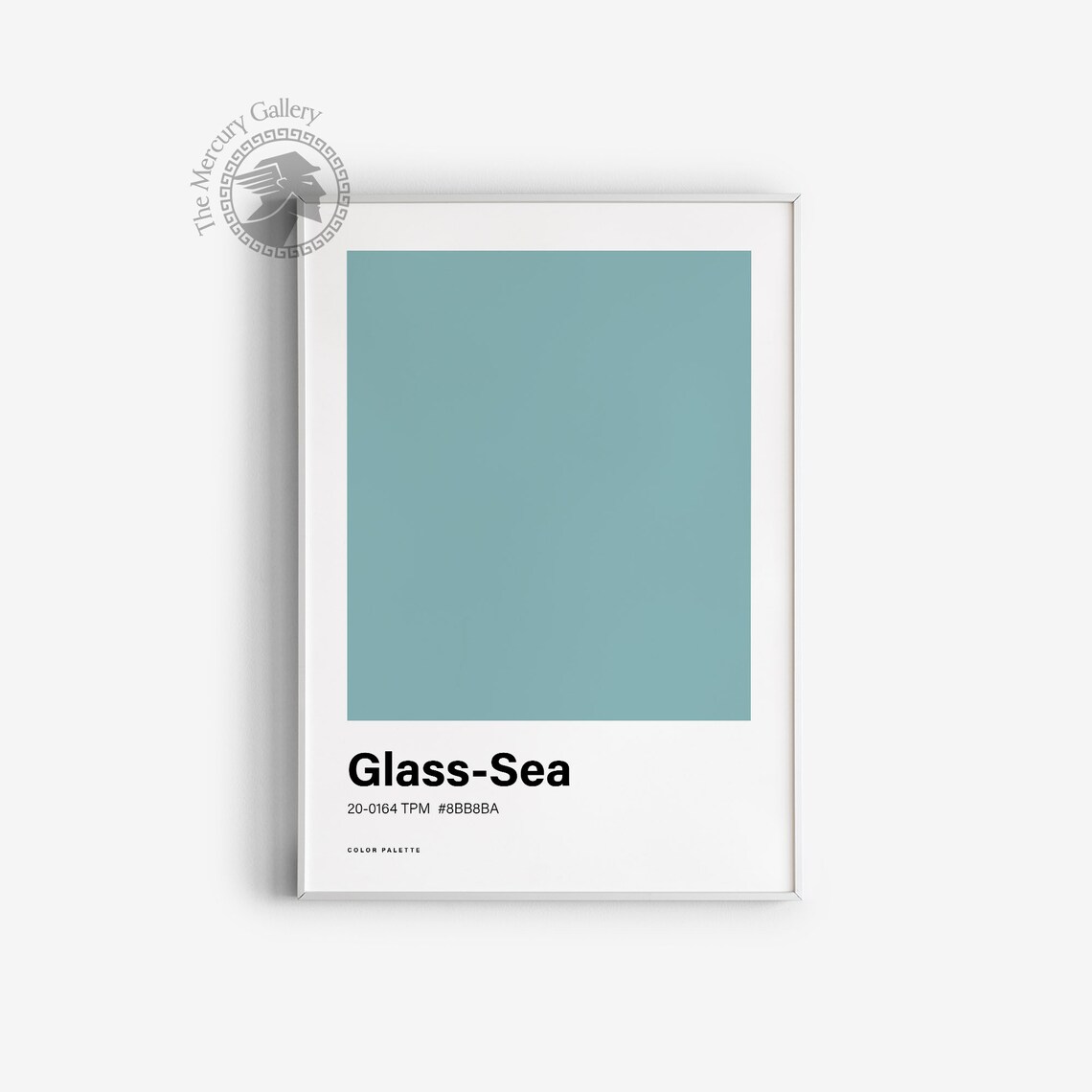 Glass Sea Color Palette Swatch Minimalist Sage Teal Coastal Wall Art Poster - Image 3