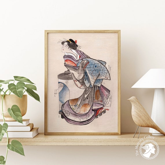 Hokusai Art Print Japanese Woman From Album Of Sketches Japan Wall Art Hokusai Wall Art Japanese Art Print Japanese Decor