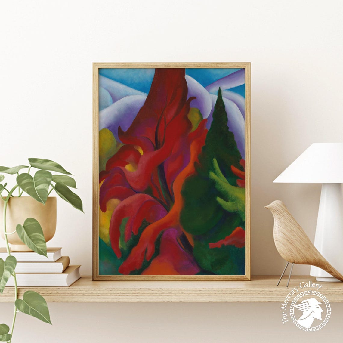 Georgia O'Keeffe Autumn Red Maple Tree Abstract Landscape Art Print