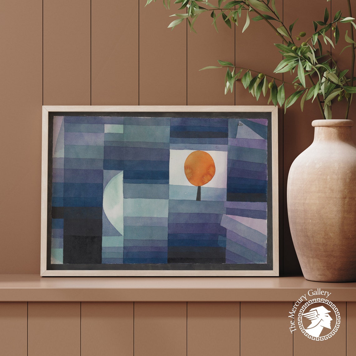 Paul Klee Harbinger Of Autumn 1922 Blue Tile Grid Moon Art Print - Image 3