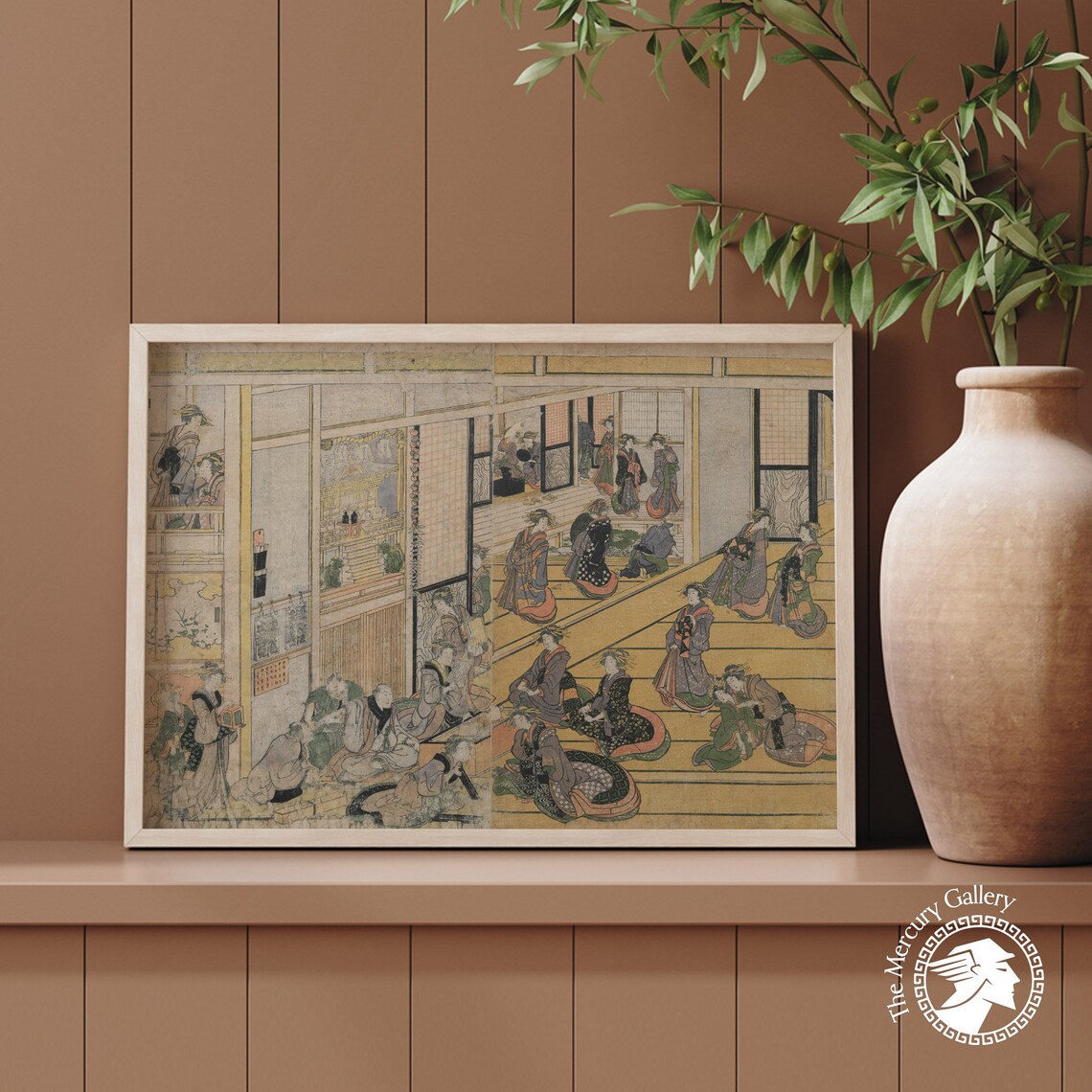 Hokusai New Year's Day at the Ogiya Yoshiwara Courtesans Ukiyo E Art Poster - Image 3