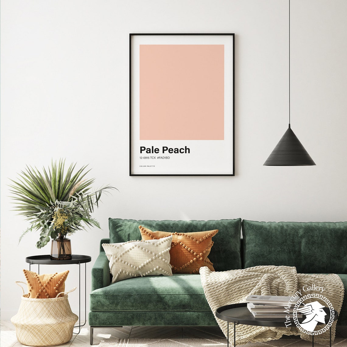 Pale Peach Color Palette Swatch Minimalist Soft Peach Wall Art Poster - Image 4