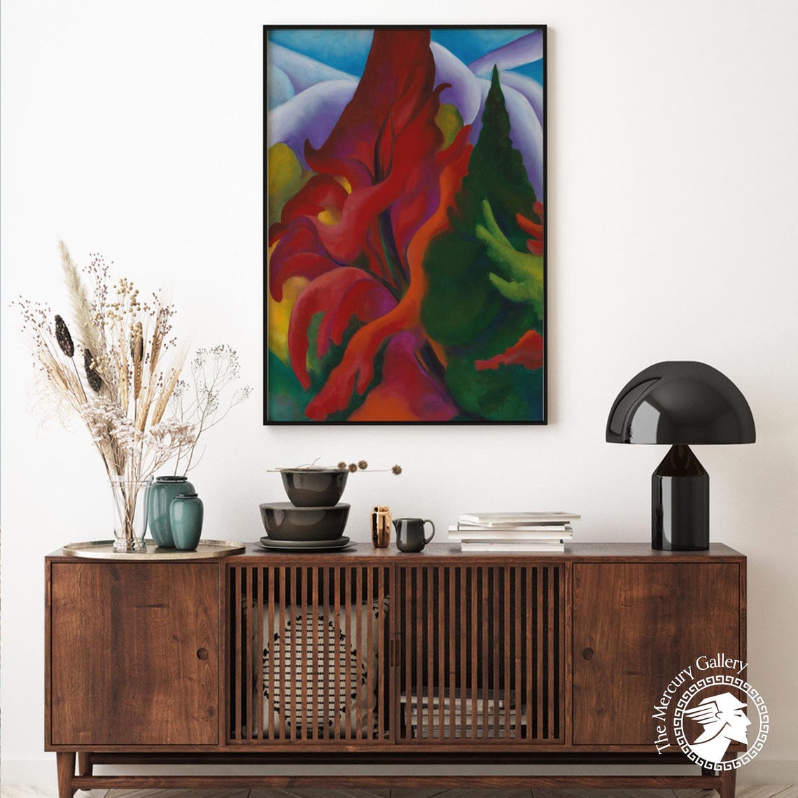 Georgia O'Keeffe Autumn Red Maple Tree Abstract Landscape Art Print - Image 6
