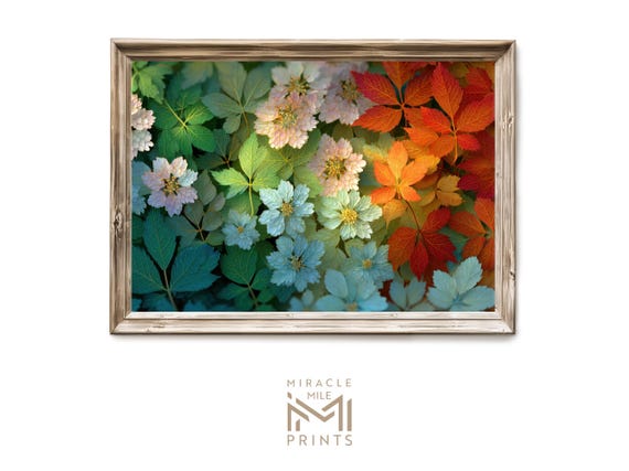 Fall Floral Wall Art Rustic Autumn Botanical In Hyperrealistic Style Moody Harvest Decor Vintage Artful Print H 510