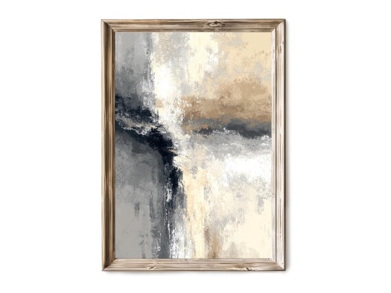Neutral Beige Minimalist Abstract Wall Art Vertical Modern Print Japandi Texture Decor 173
