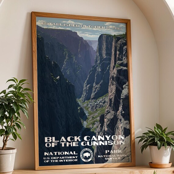 Black Canyon Of The Gunnison Colorado Gorge Retro Travel Poster
