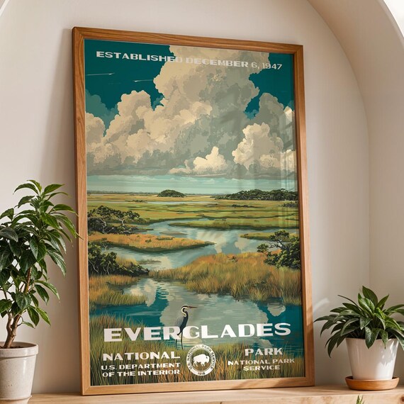 Everglades National Park Vintage Travel Poster