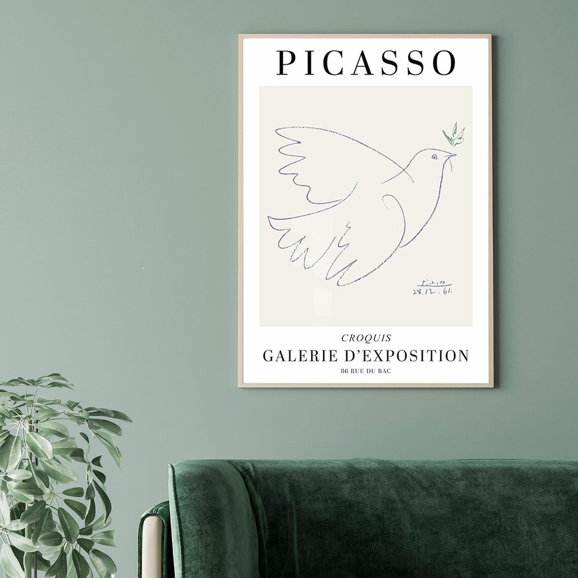 Picasso Dove Of Peace Line Drawing Gallery Exhibition Art Poster
