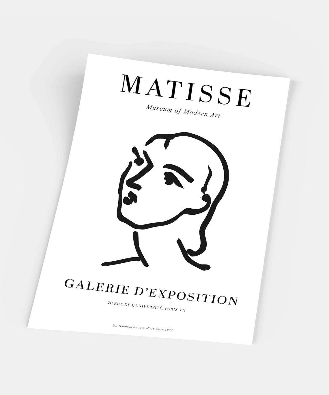 Henri Matisse Minimalist Line Art Face Museum Exhibition Poster - Image 5