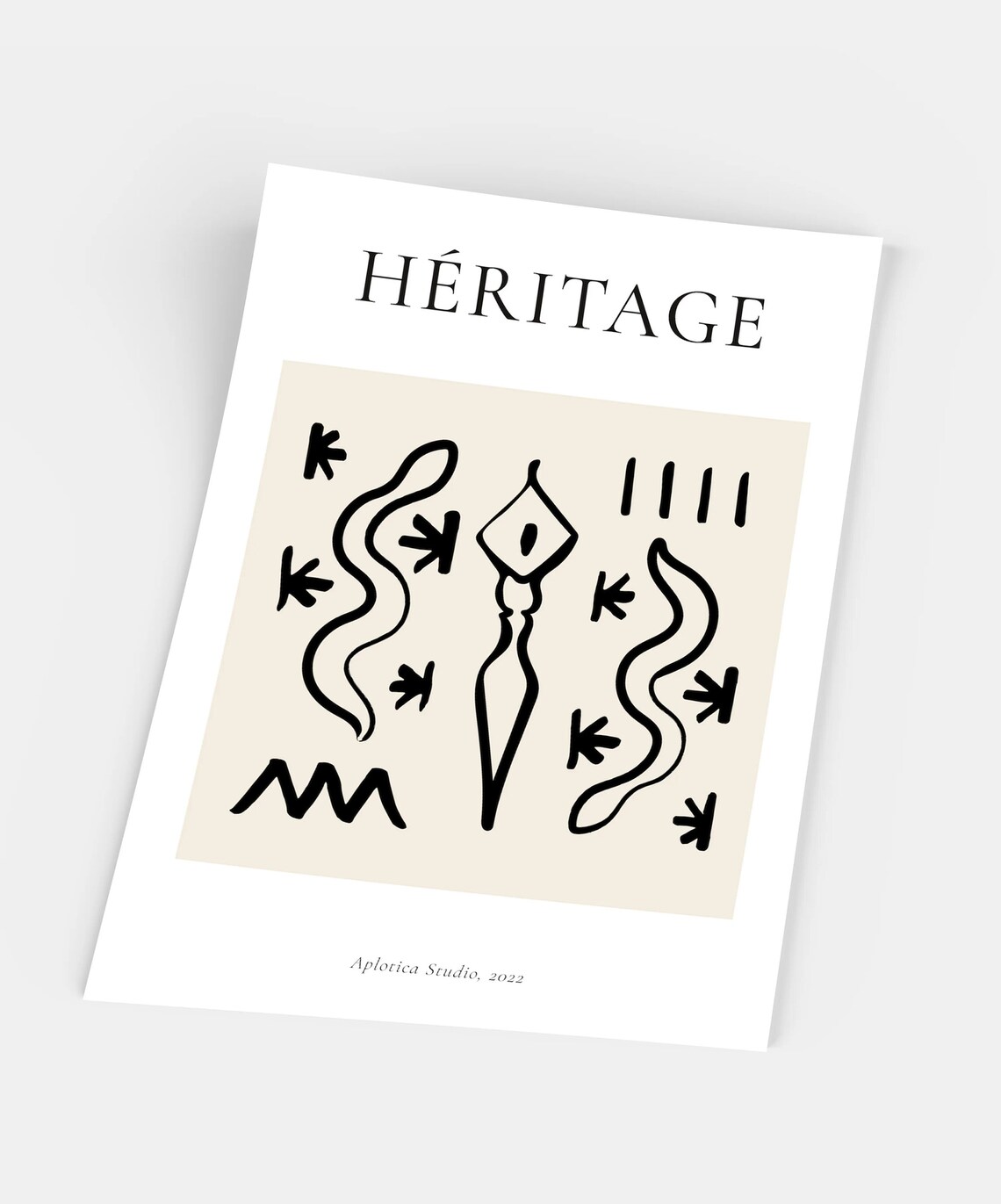 Héritage French Abstract Tribal Line Art Gallery Exhibition Poster - Image 5