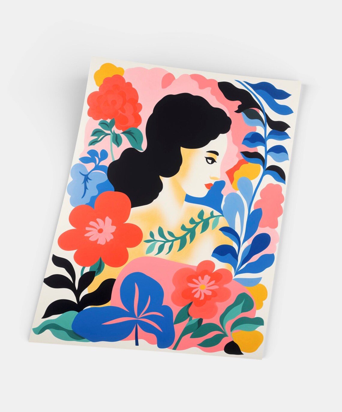 Matisse Inspired Woman Among Colorful Flowers Garden Art Poster - Image 5