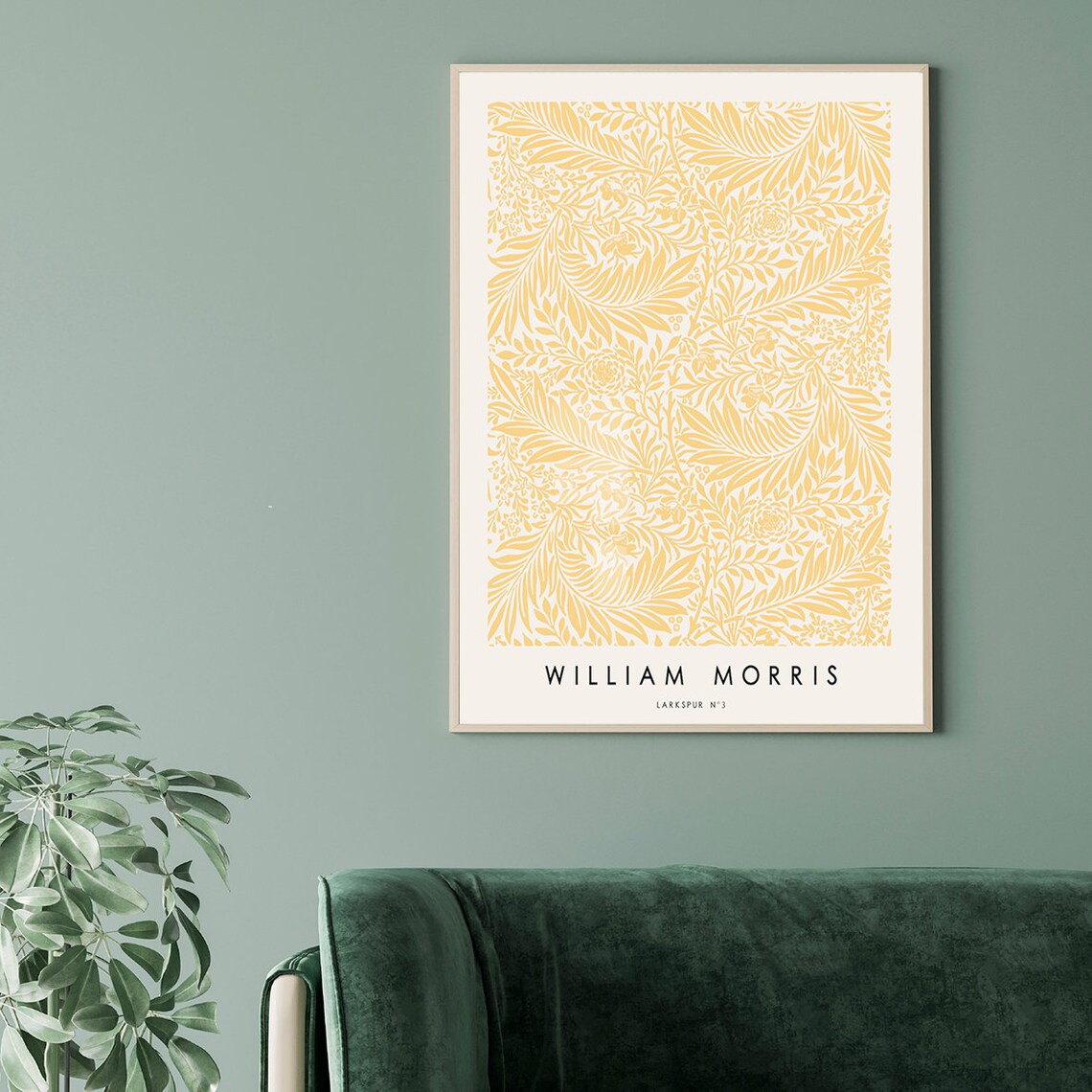 William Morris Larkspur Art Nouveau Flower Poster - Image 2