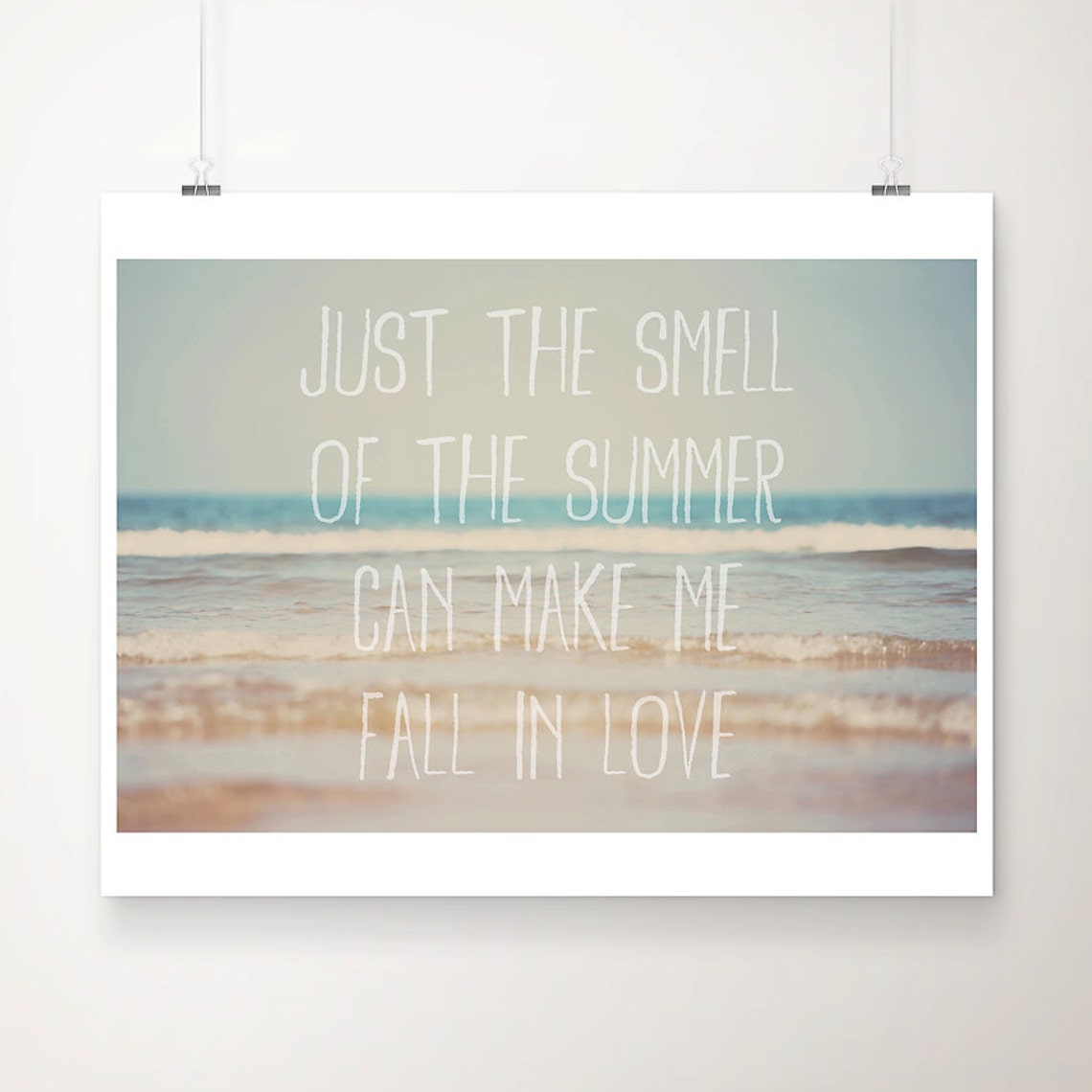 Summer Beach Quote Photography Print Ocean Waves Typography Decor