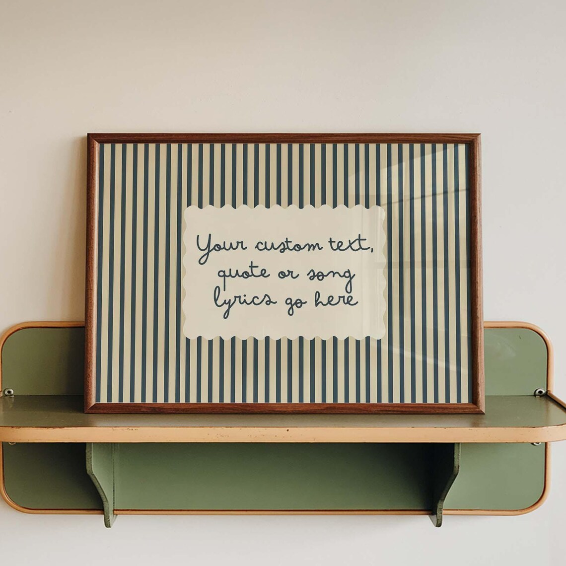 Personalized Song Lyrics Quote Art Print, Vintage Stripe