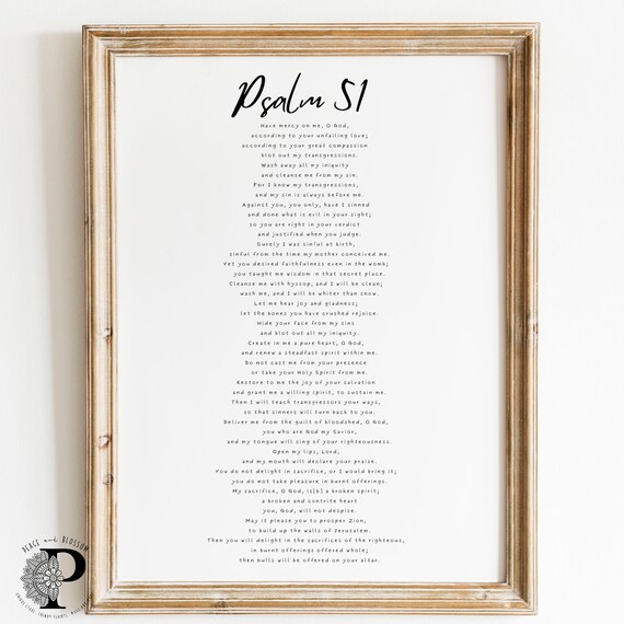 Psalm 51 Scripture Blessing, Baptism Gift