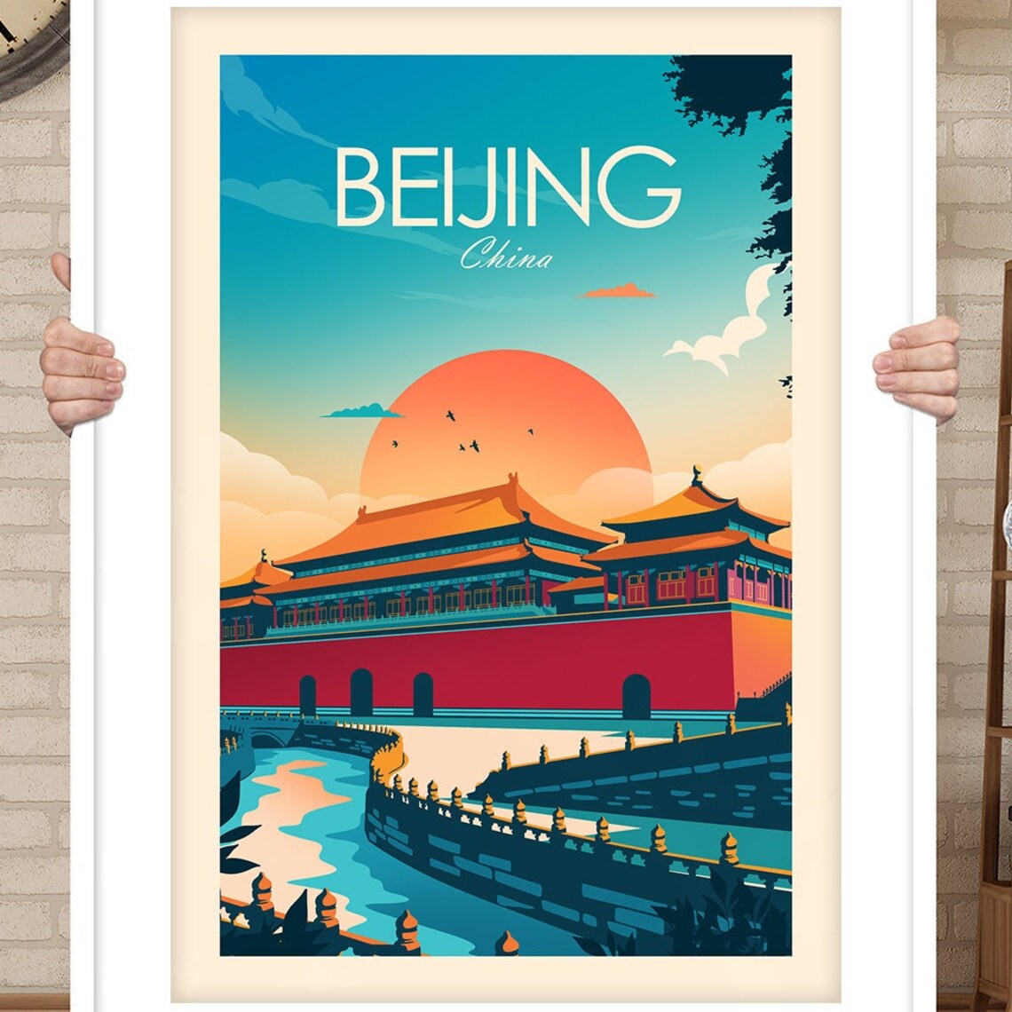 Beijing China Travel Poster, Forbidden City Art Print - Image 3