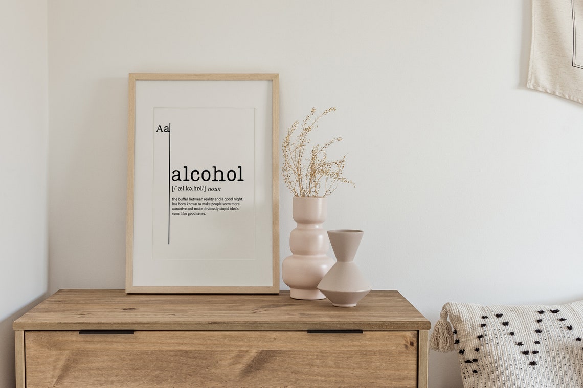 Alcohol Definition Funny Dictionary Meaning Good Night Humor Poster - Image 2
