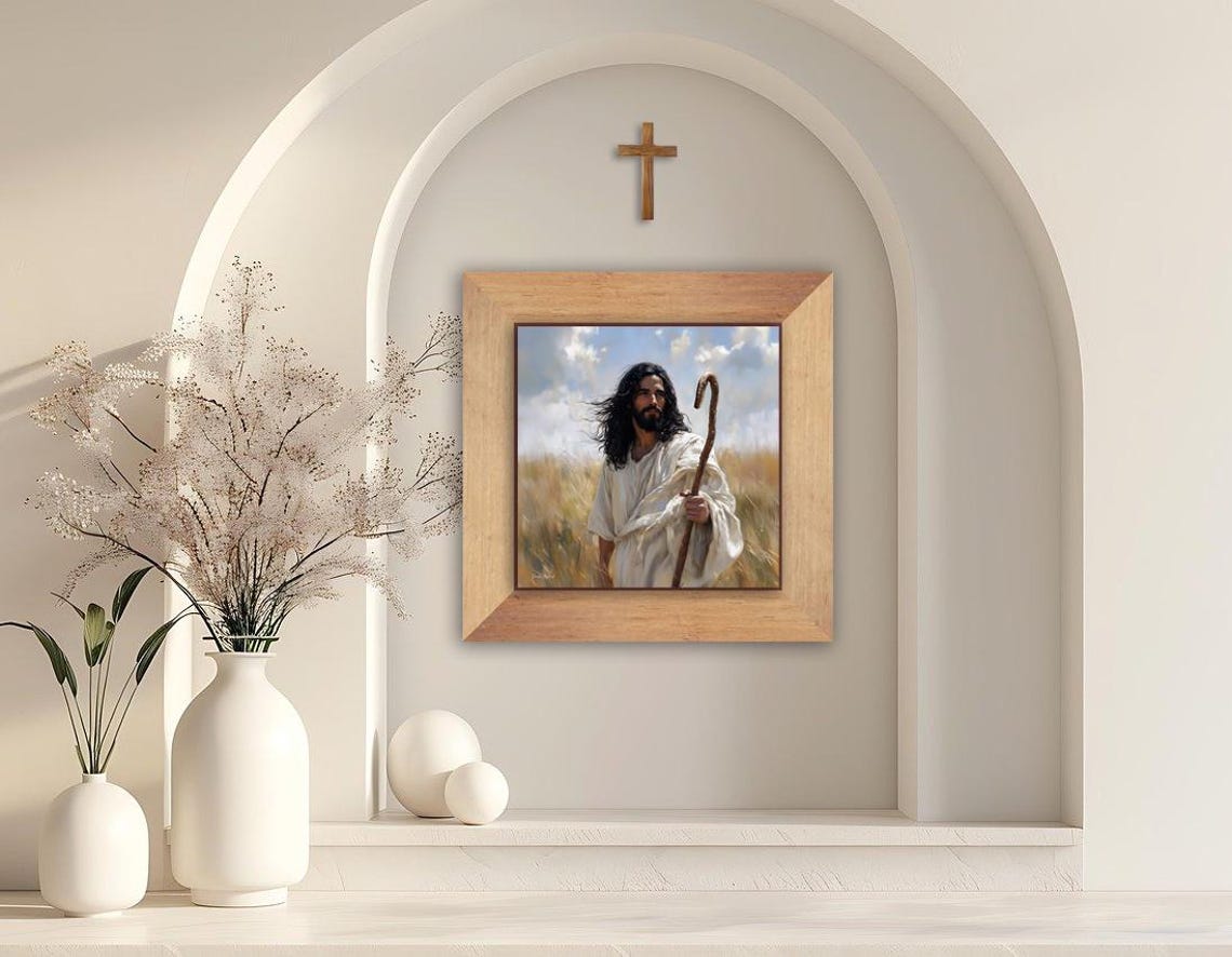 Follow Me Jesus Our Shepherd, Christian Art Print - Image 3