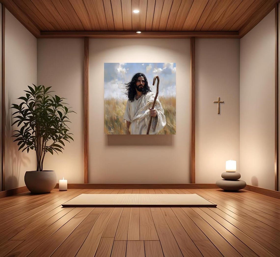 Follow Me Jesus Our Shepherd, Christian Art Print - Image 2