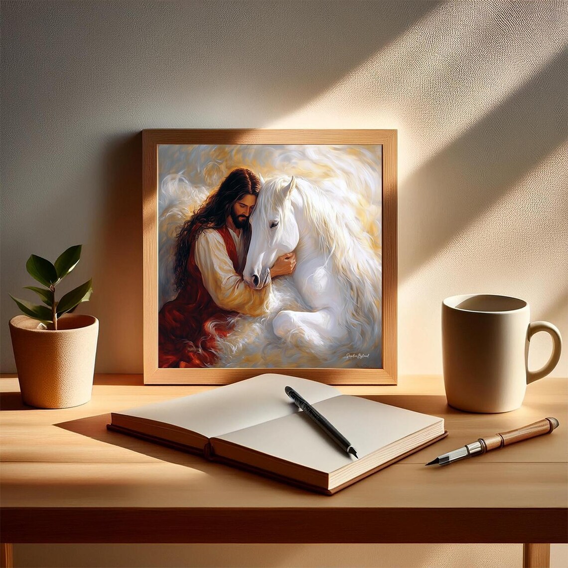 Jesus Heavenly Horse, Christian Equestrian Art - Image 5