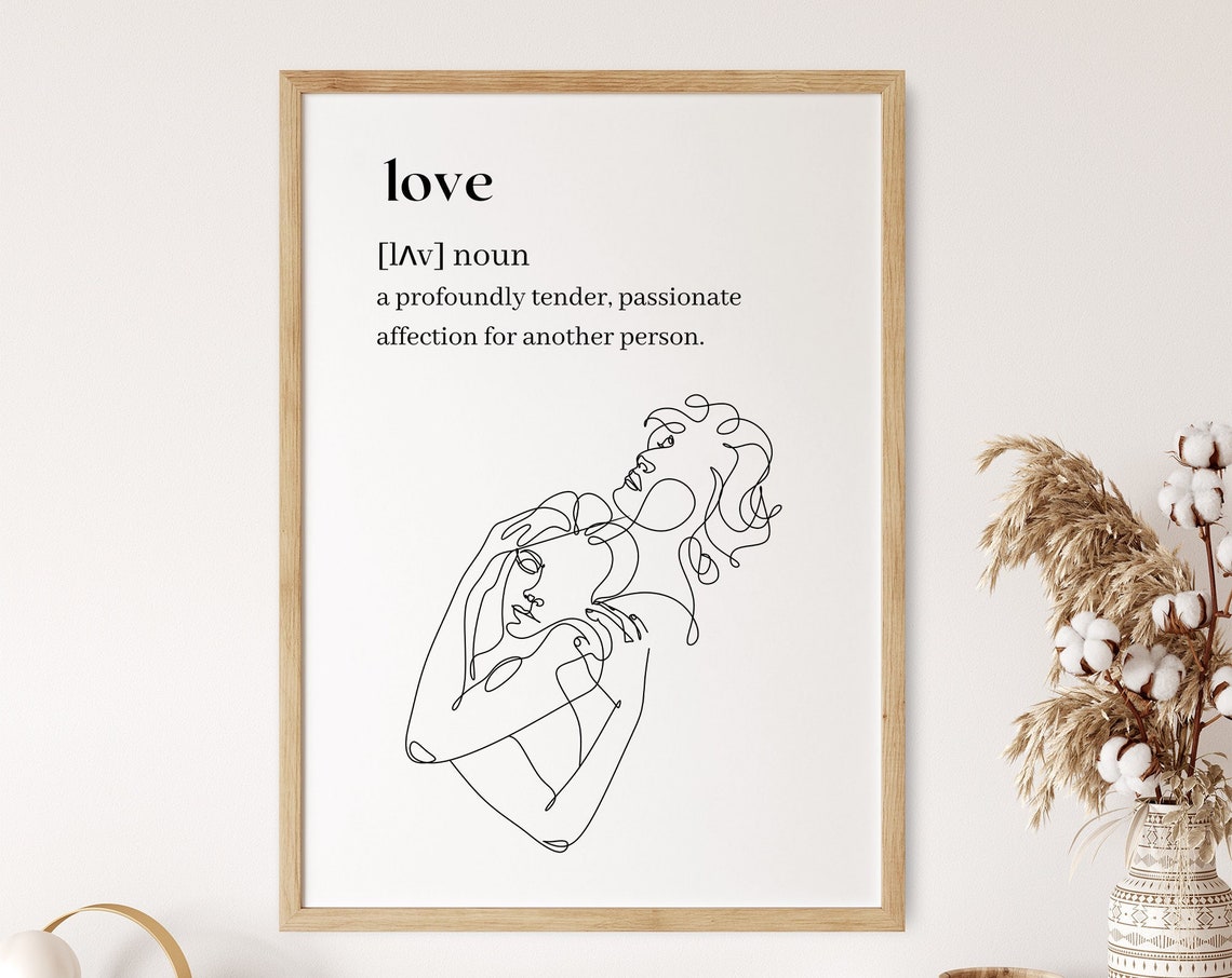 Love Dictionary Definition Line Art Couple Minimalist Poster - Image 6