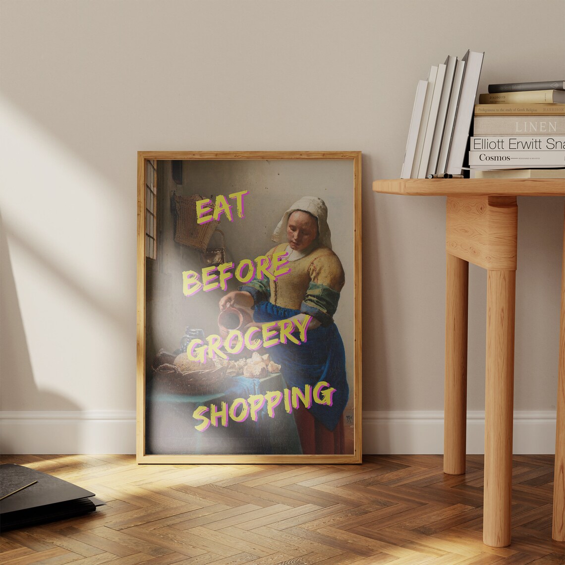 Eat Before Grocery Shopping Altered Vintage Milkmaid Art Poster - Image 3