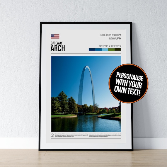 Gateway Arch National Park Saint Louis Coordinates Photo Poster