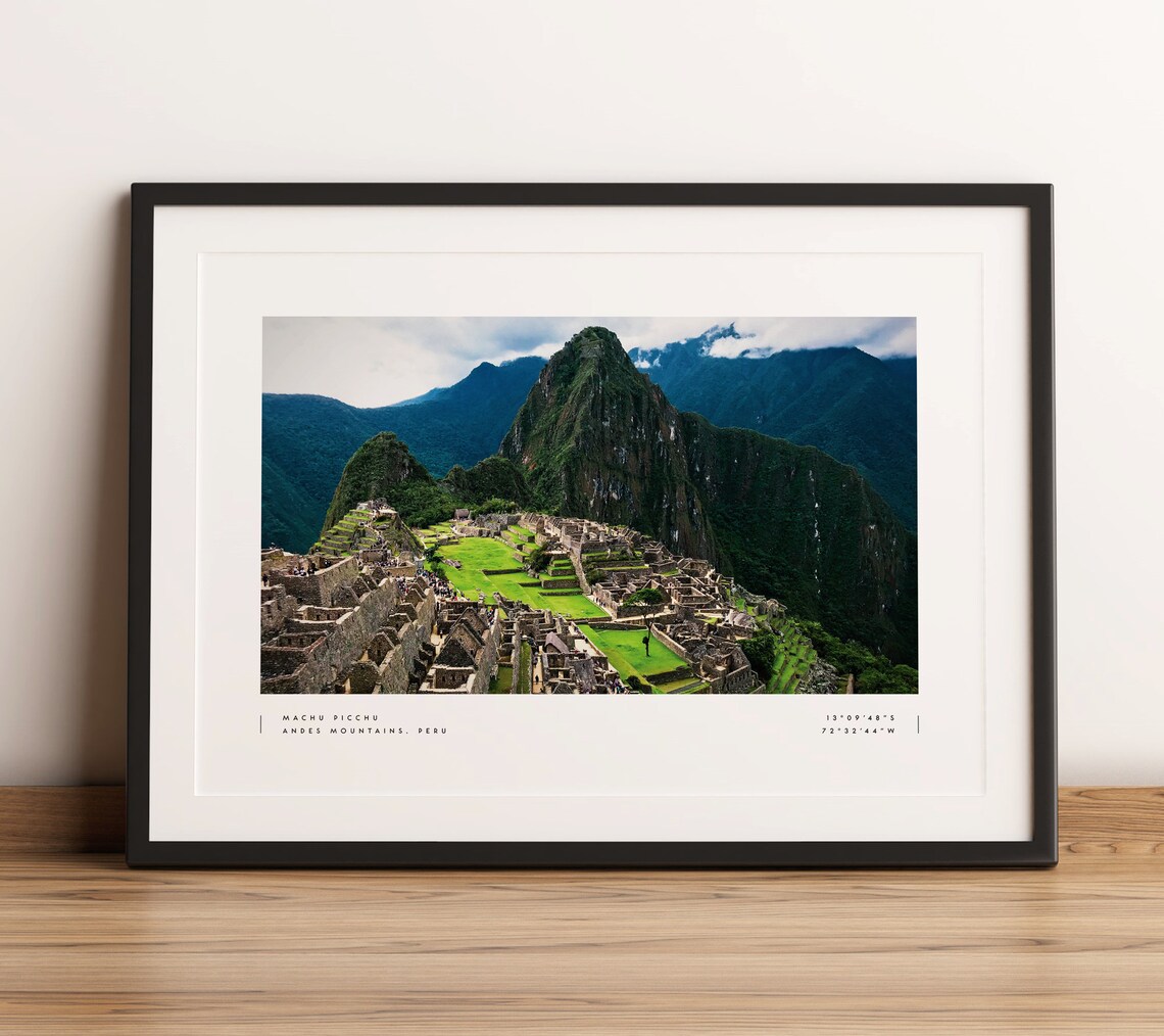 Machu Picchu Peru Andes Mountains Ancient Ruins Photography Poster